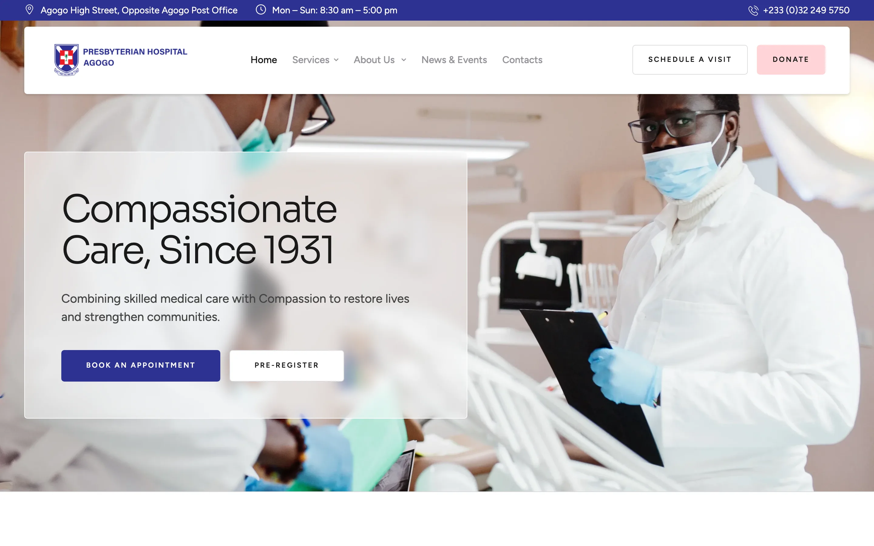 Presbyterian Hospital, Agogo — website