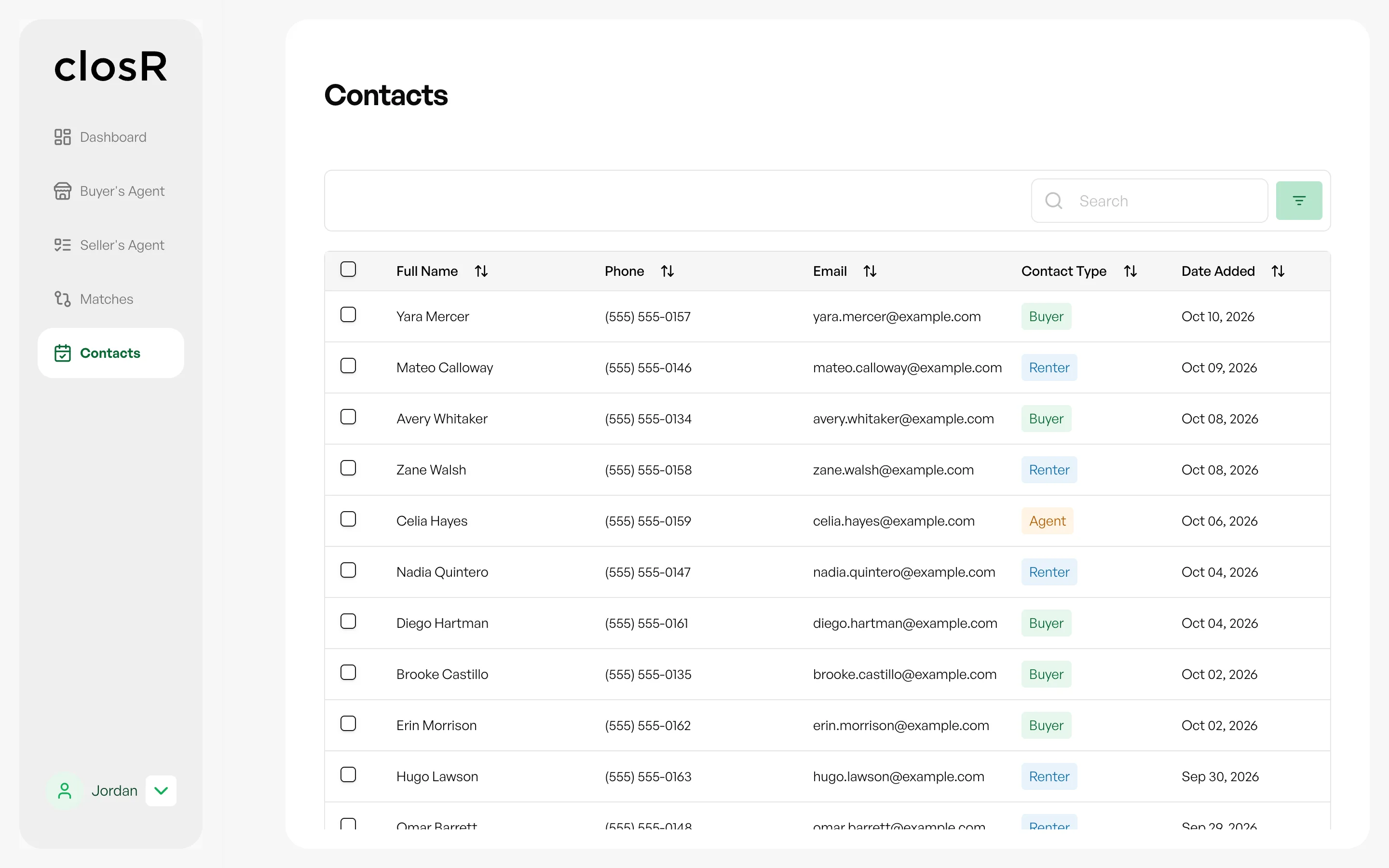Closr: Contacts stay in sync on their own as buyers, renters and prospects are added or converted.
