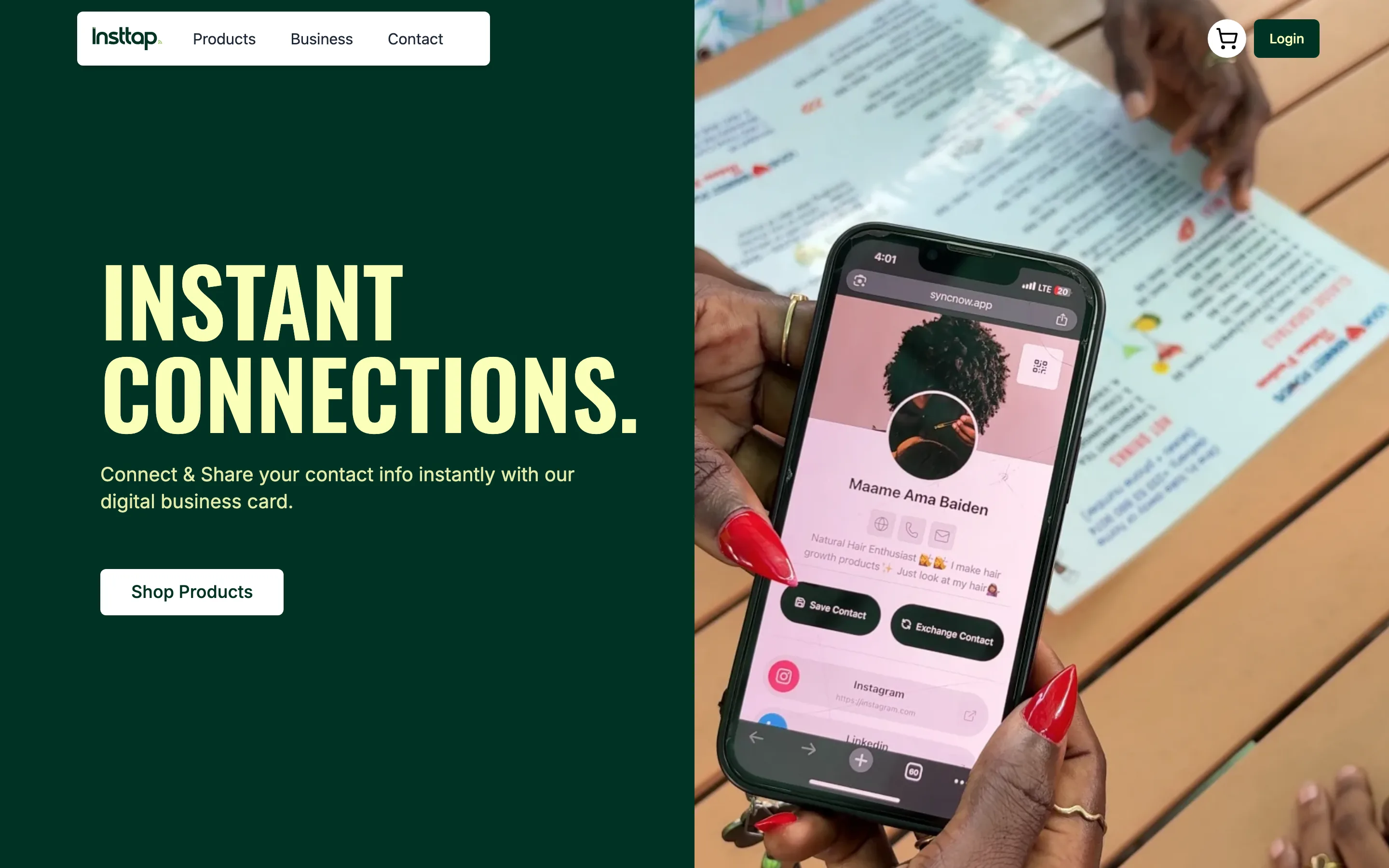 Insttap — website