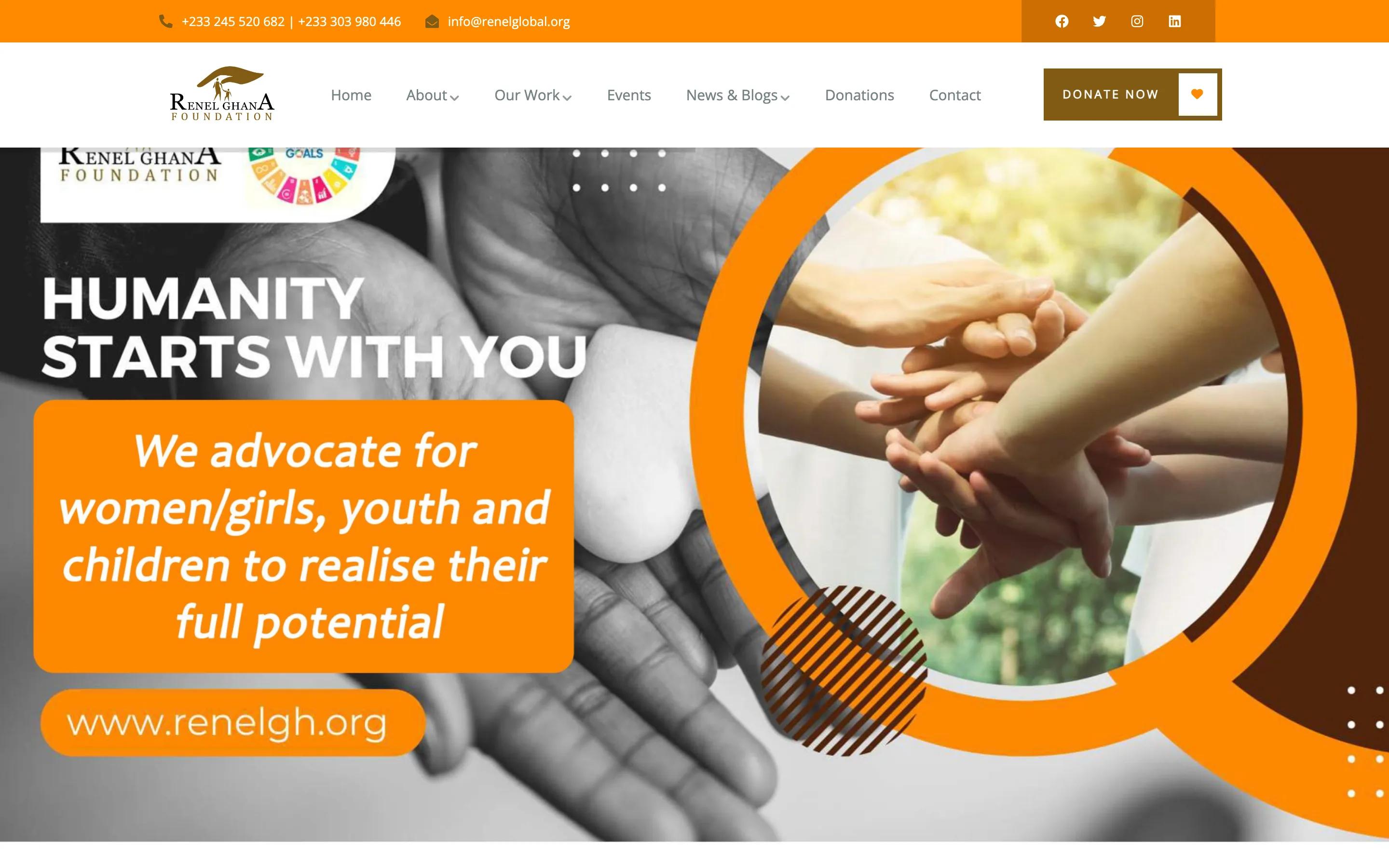 Renel Global Foundation — website